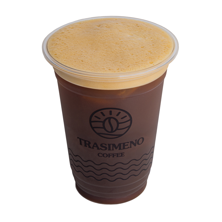 Iced Americano (M, Regular, Full-Fat Milk, Syrup Hazelnut 20ml, Sugar-Free Hazelnut 10ml)