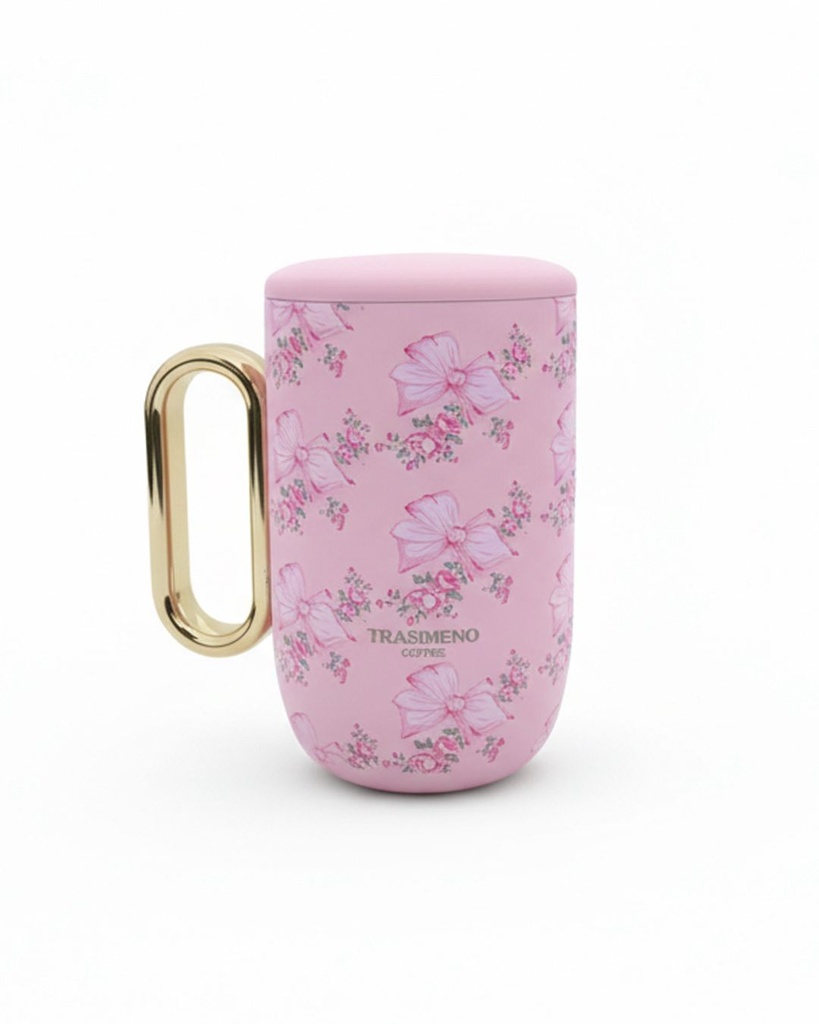[TMP-000254] Pink cup with handle 350 ml