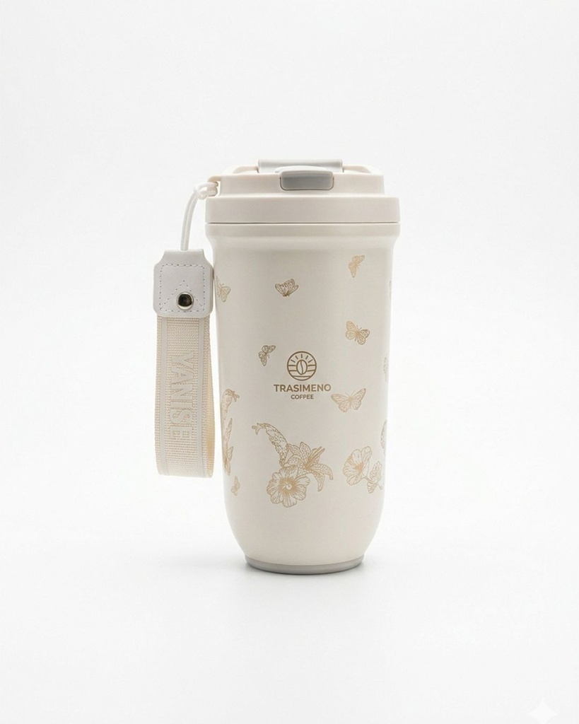 [TMP-000257] White & gold cup 600 ml
